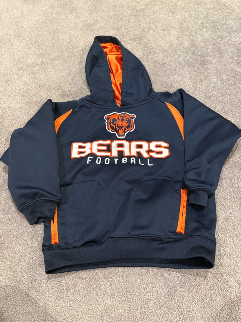 NFL Chicago Bears Navy and Orange Kids Pullover Hoodie